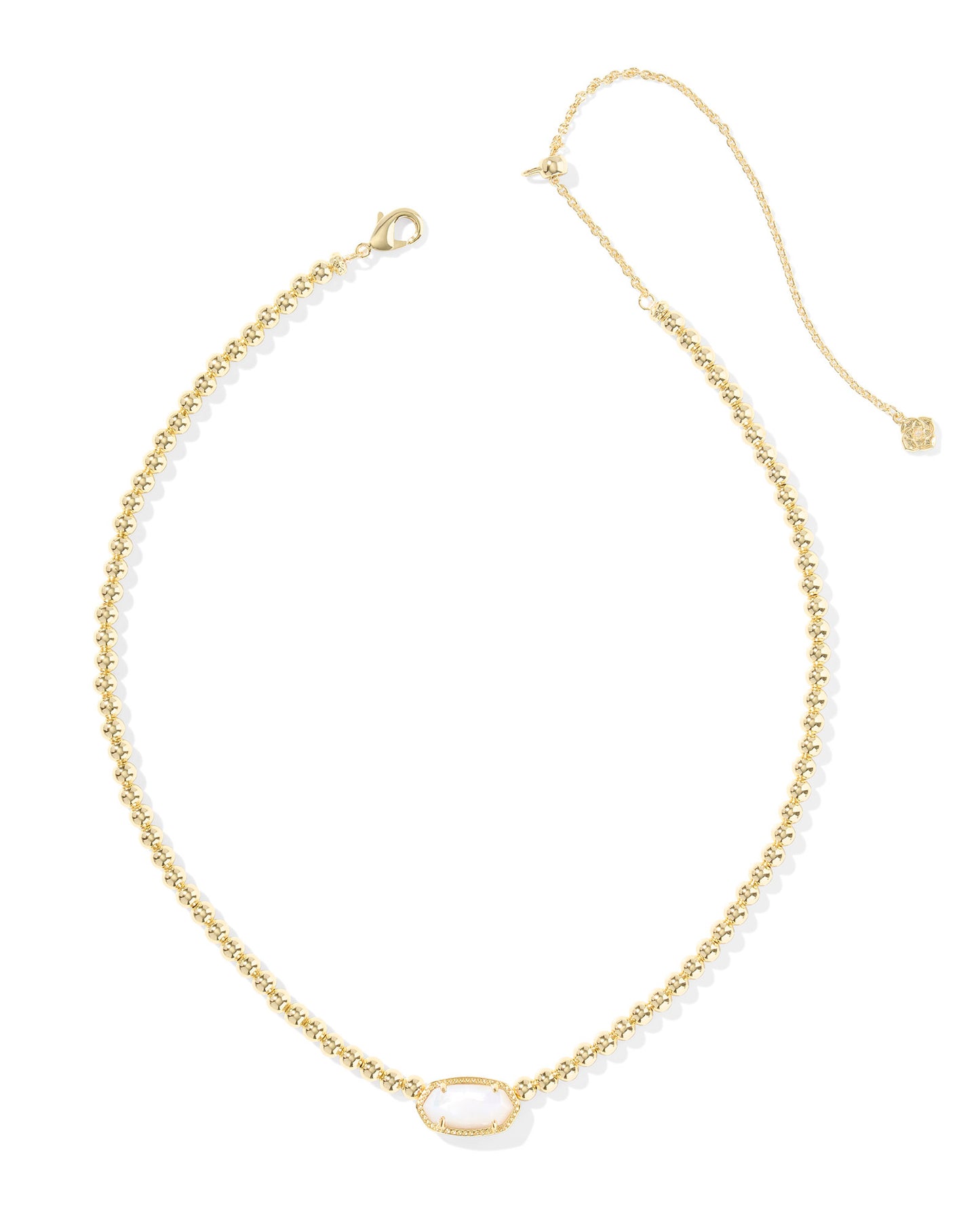Kendra Scott Elisa Beaded Necklace - Gold Ivory Mother Of Pearl