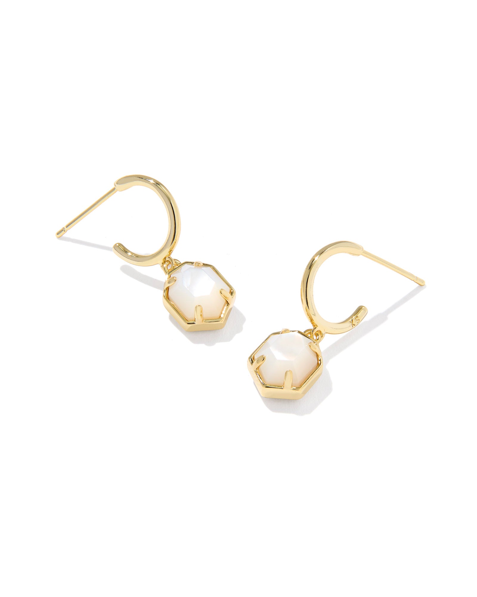 Kendra Scott Tomon Huggie Earrings - Gold Ivory Mother Of Pearl