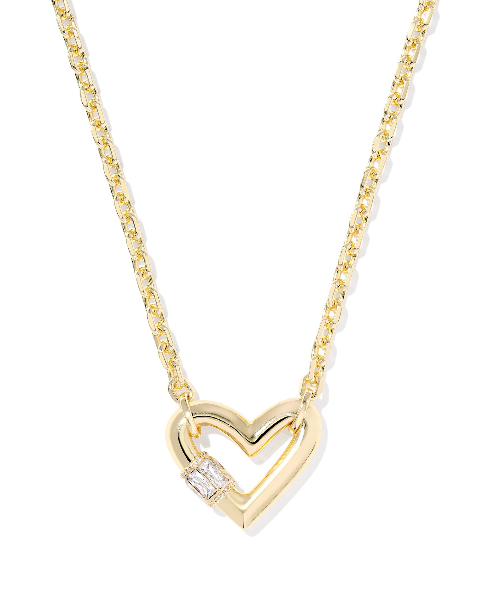 Kendra Scott Emery Short Pendant Necklace - Gold White CZ