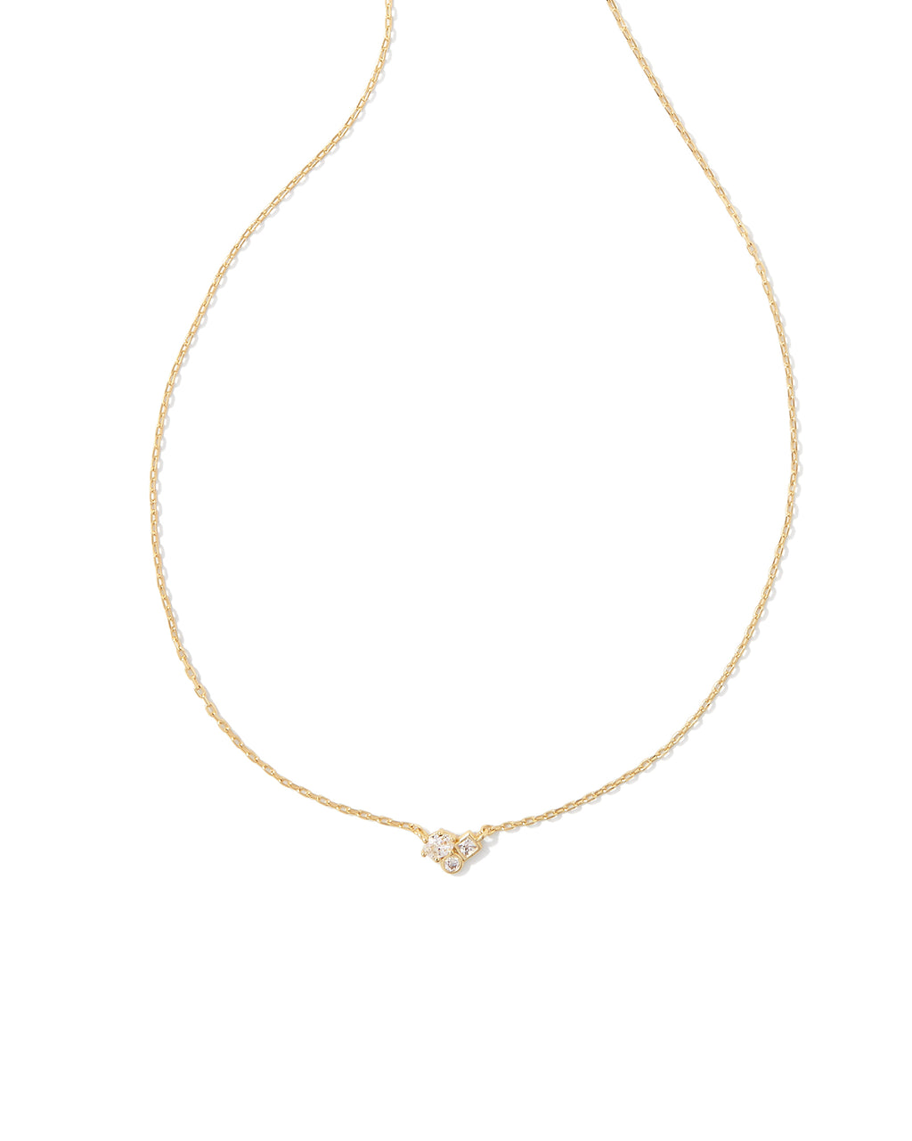 Kendra Scott Henry Short Pendant Necklace - Gold White CZ