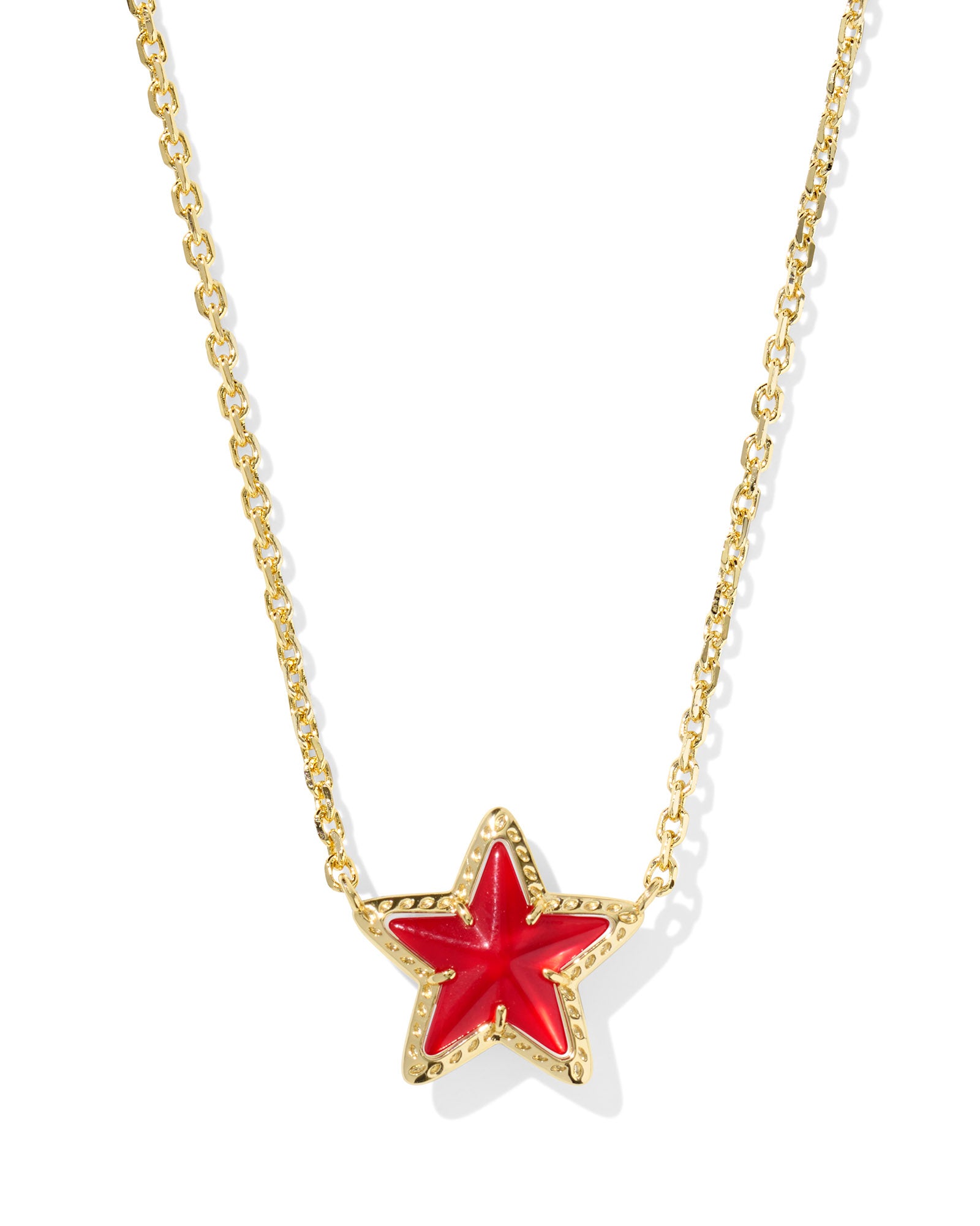 Kendra Scott Cassidy Short Pendant Necklace - Gold Red Illusion