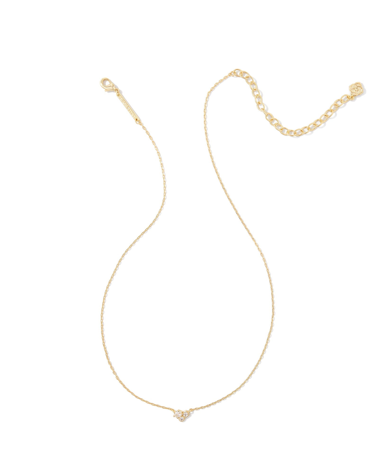 Kendra Scott Henry Short Pendant Necklace - Gold White CZ