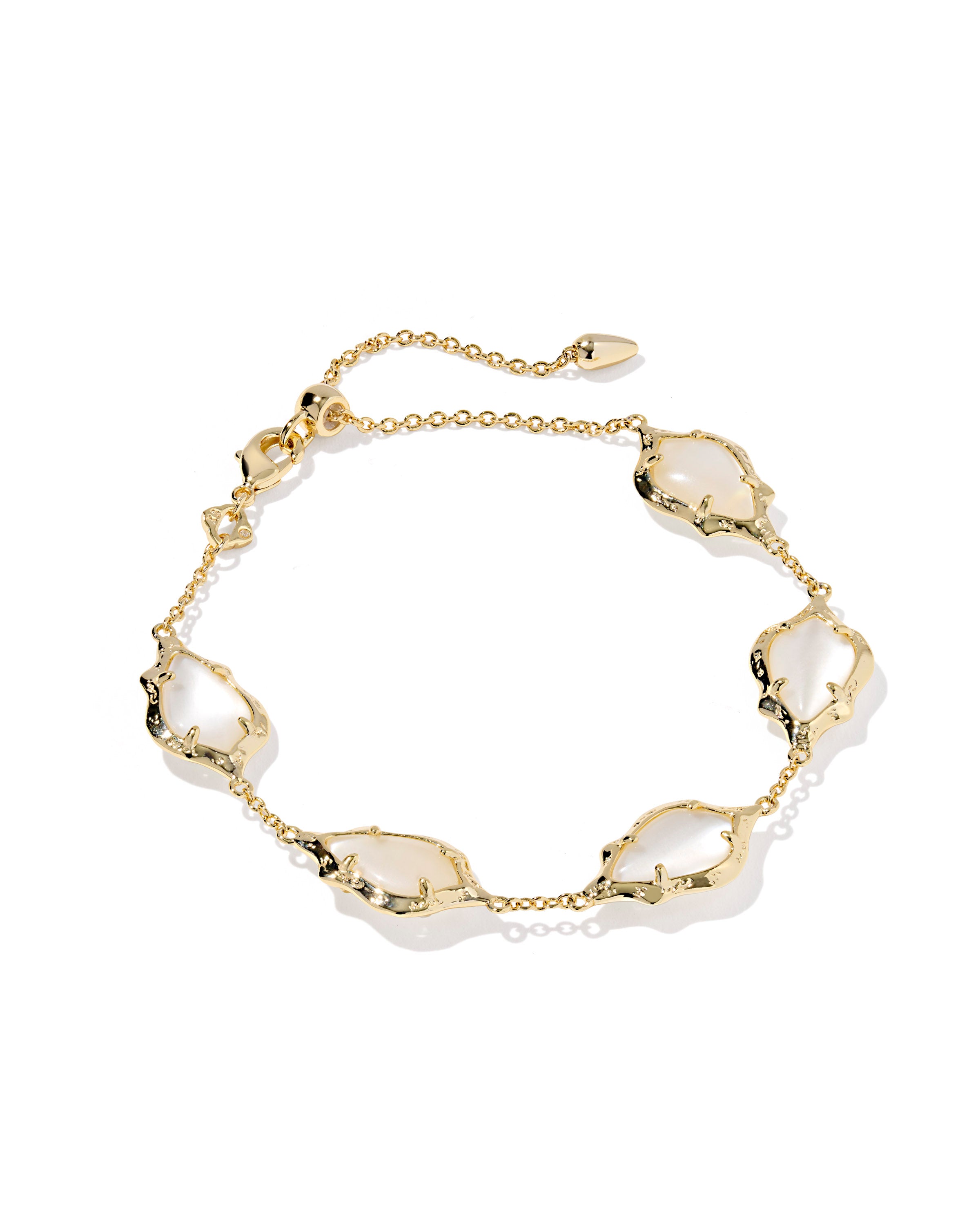 Kendra Scott Adriana Scallop Frame Delicate Chain Bracelet - Gold Natural Mother Of Pearl