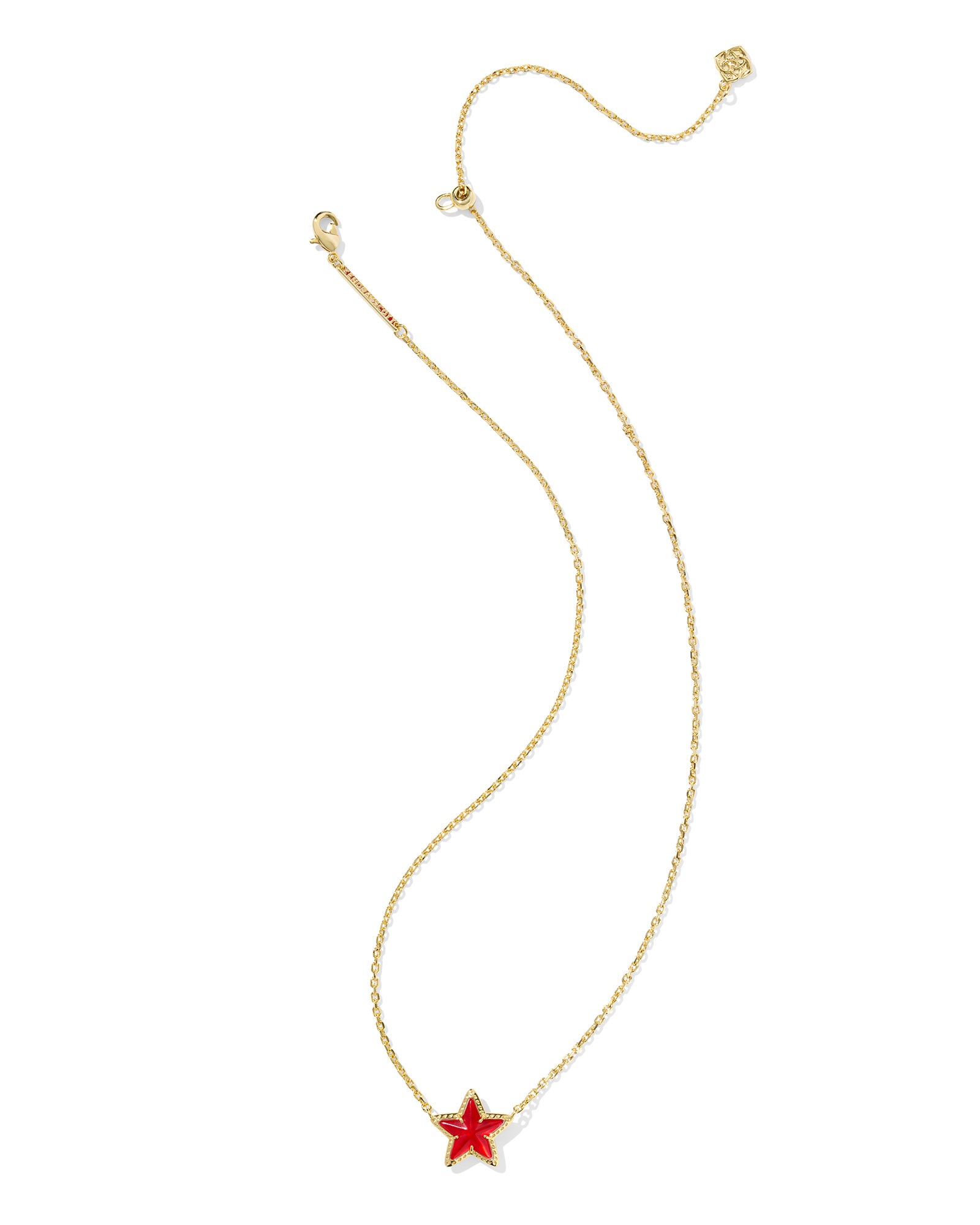 Kendra Scott Cassidy Short Pendant Necklace - Gold Red Illusion