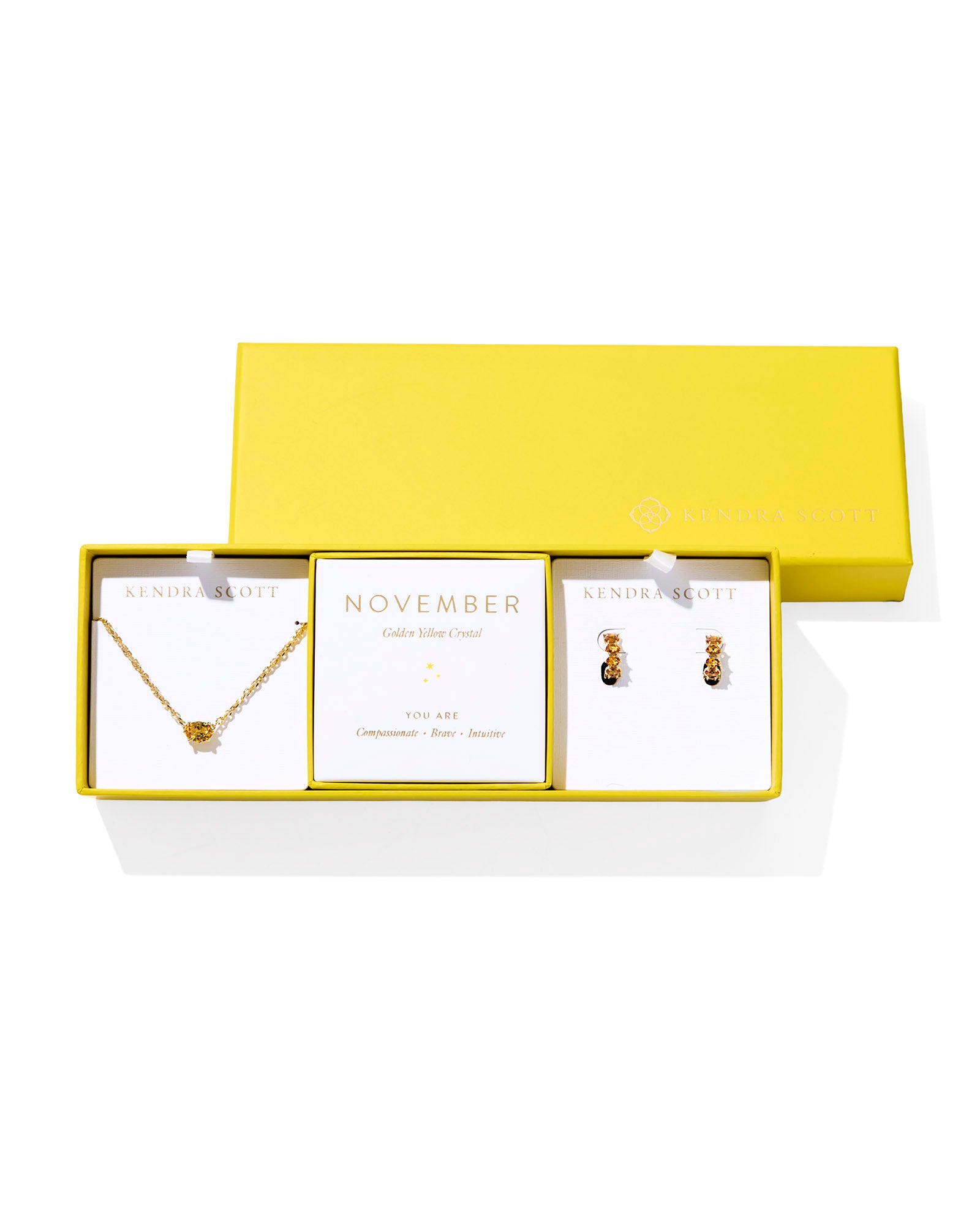 Kendra Scott Cailin Birthstone Gift Set - Gold Golden Yellow Crystal (November)
