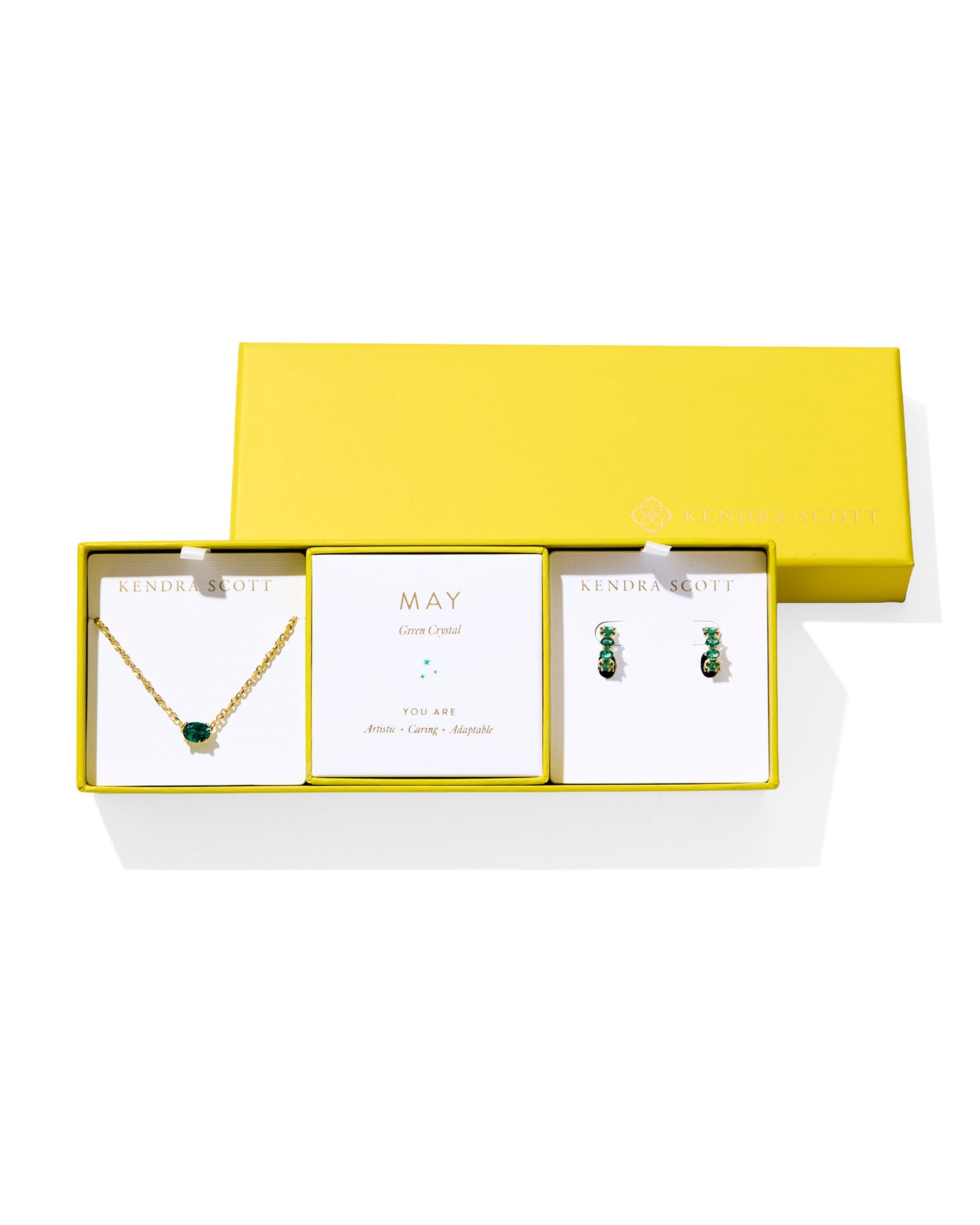 Kendra Scott Cailin Birthstone Gift Set - Gold Green Crystal (May)