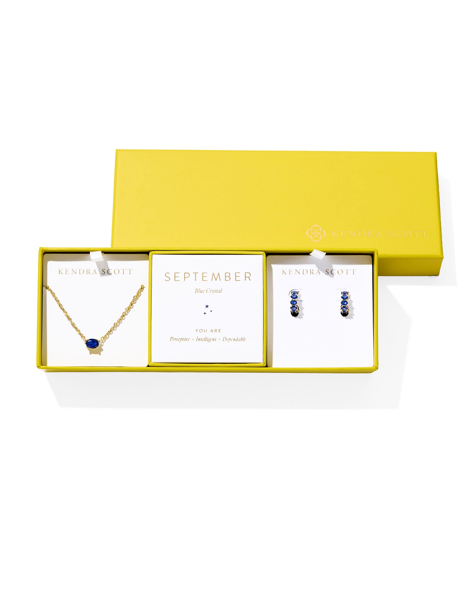 Kendra Scott Cailin Birthstone Gift Set - Gold Blue Crystal (September)