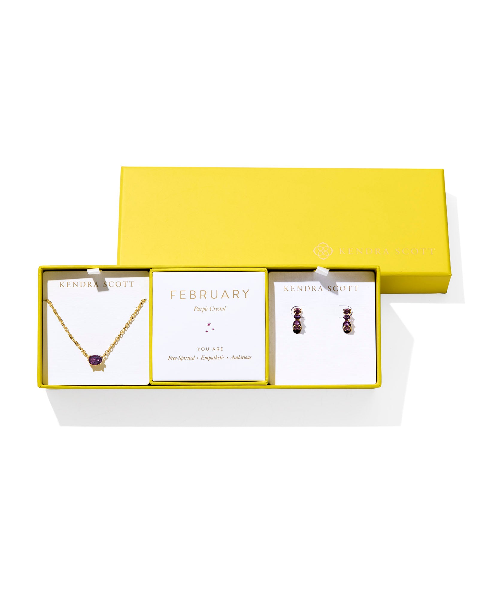 Kendra Scott Cailin Birthstone Gift Set - Gold Purple Crystal (February)