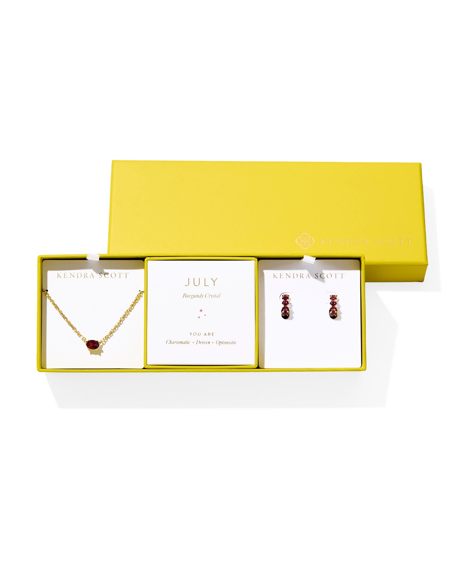 Kendra Scott Cailin Birthstone Gift Set - Gold Burgundy Crystal (July)