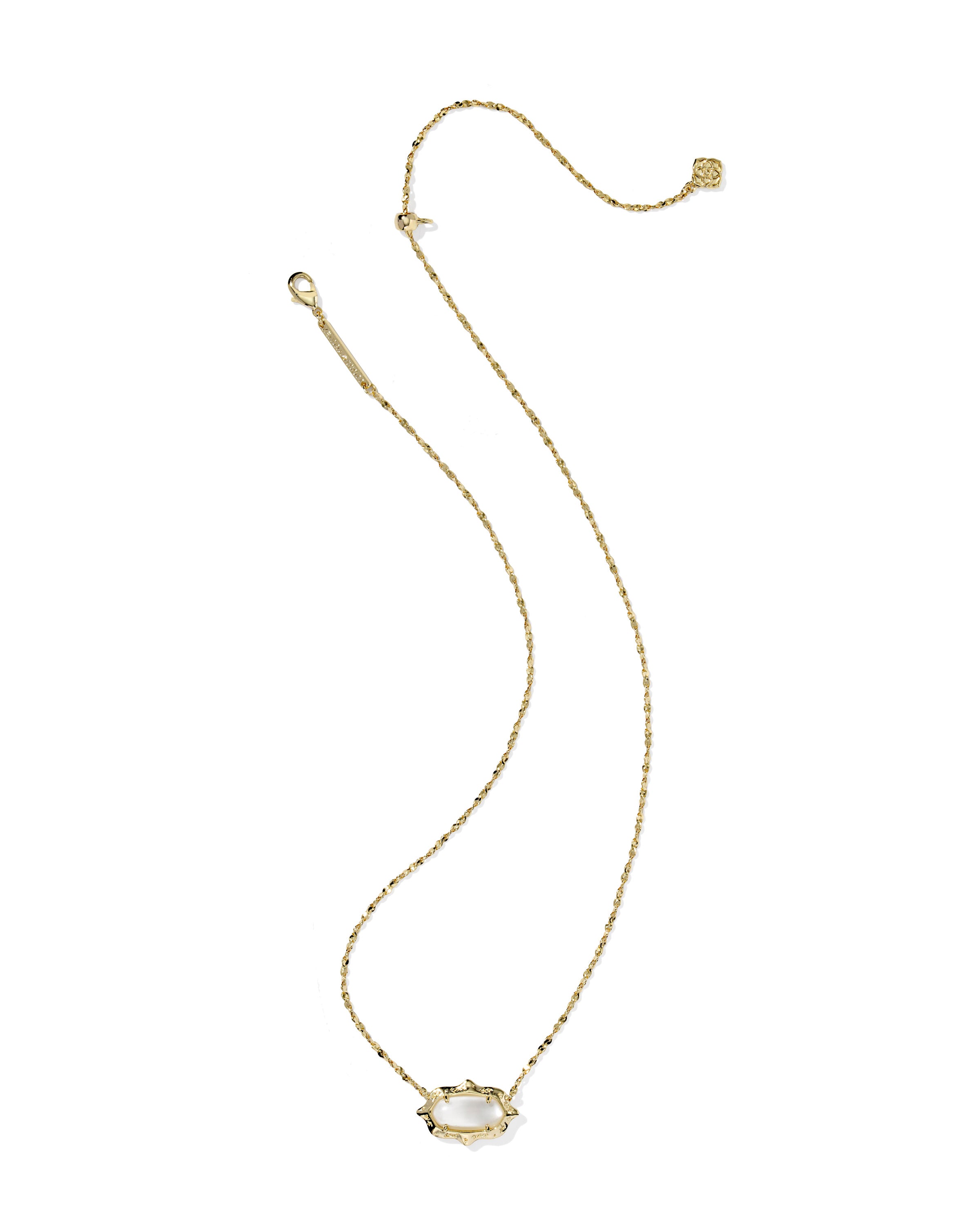 Kendra Scott Elisa Scallop Frame Short Pendant Necklace - Gold Natural Mother Of Pearl