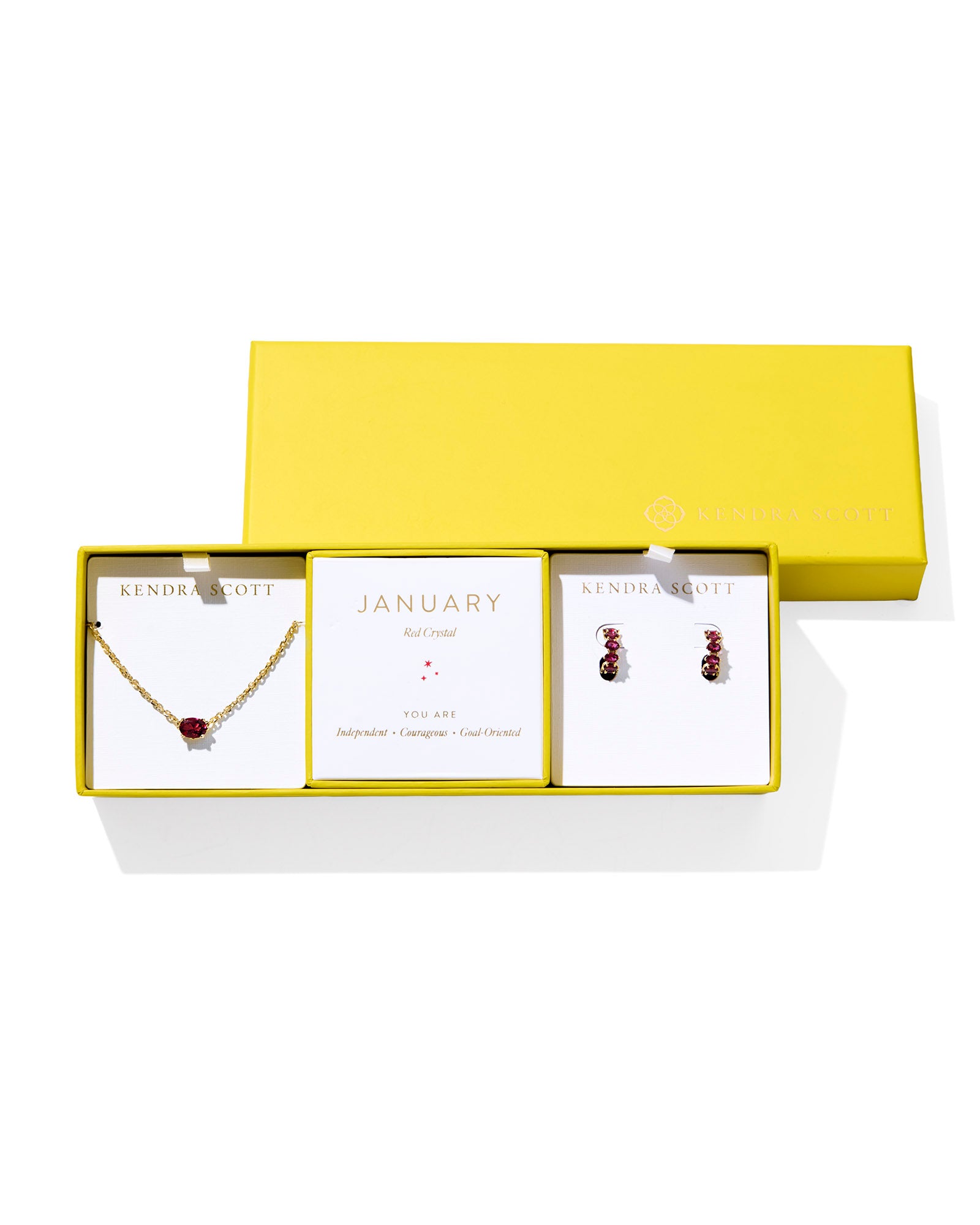 Kendra Scott Cailin Birthstone Gift Set - Gold Red Crystal (January)