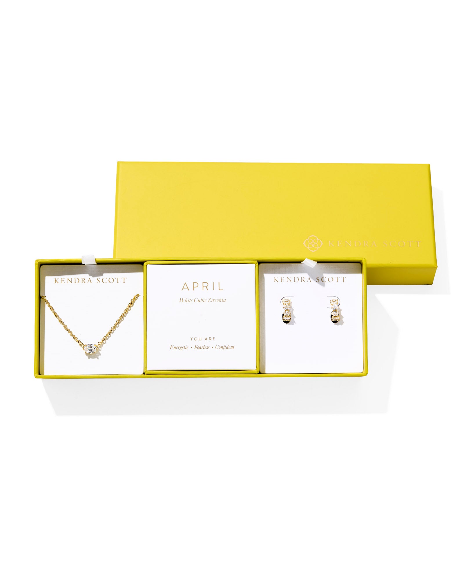 Kendra Scott Cailin Birthstone Gift Set - Gold White CZ (April)
