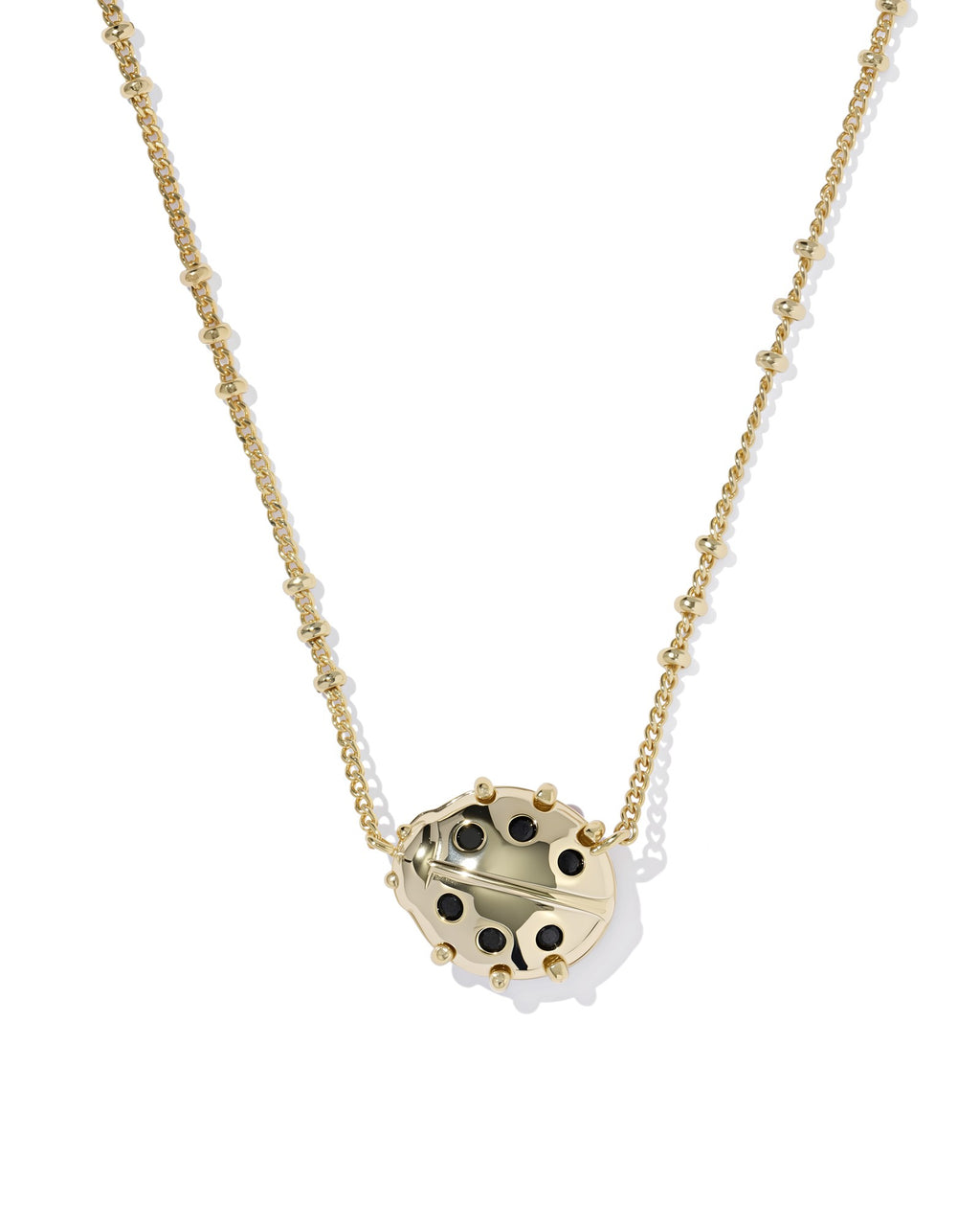 Kendra Scott Ladybug Short Pendant Necklace -  Gold Red Vermillion Magnesite
