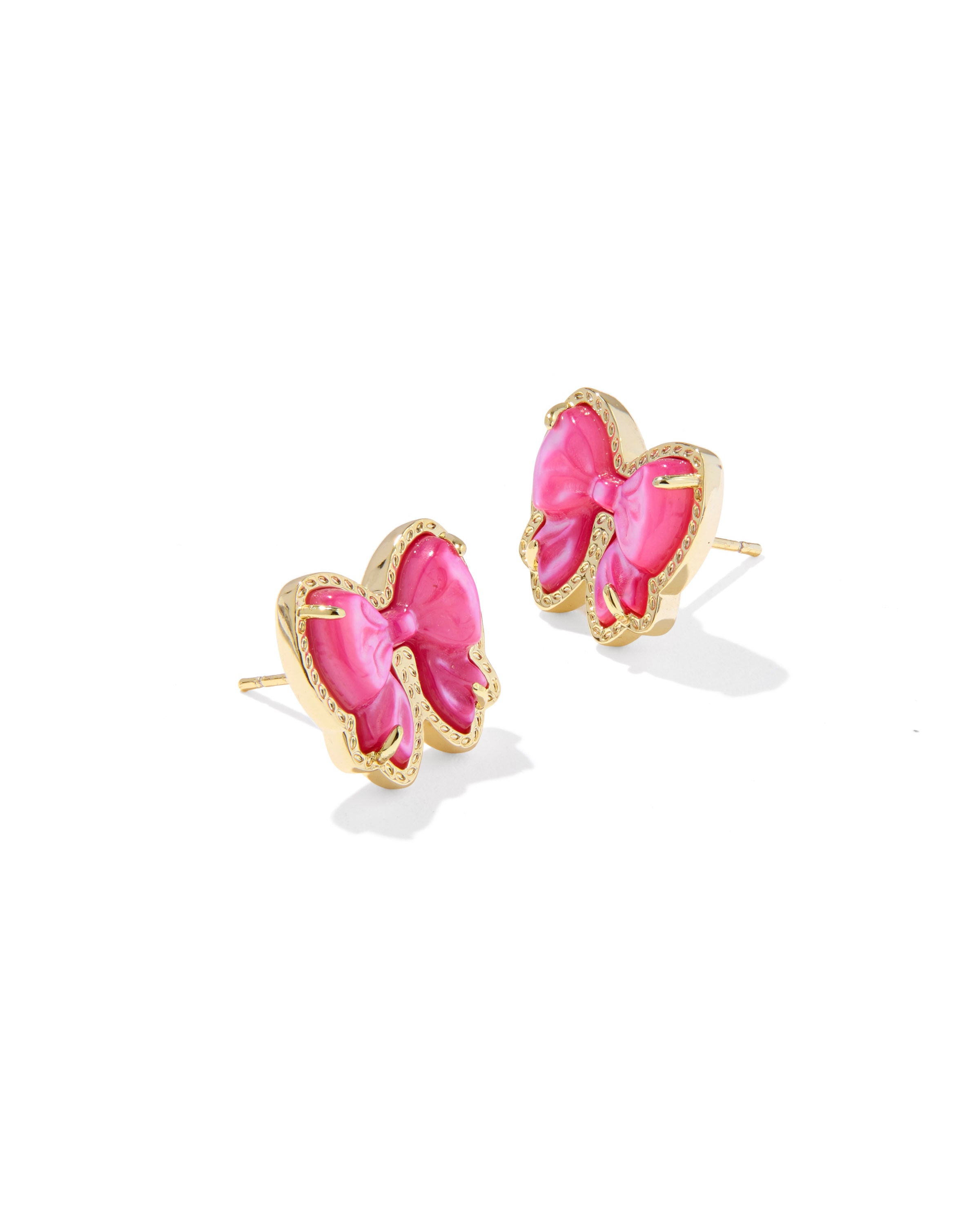 Kendra Scott Haley Bow Stud Earrings - Gold Rose Violet Mother Of Pearl
