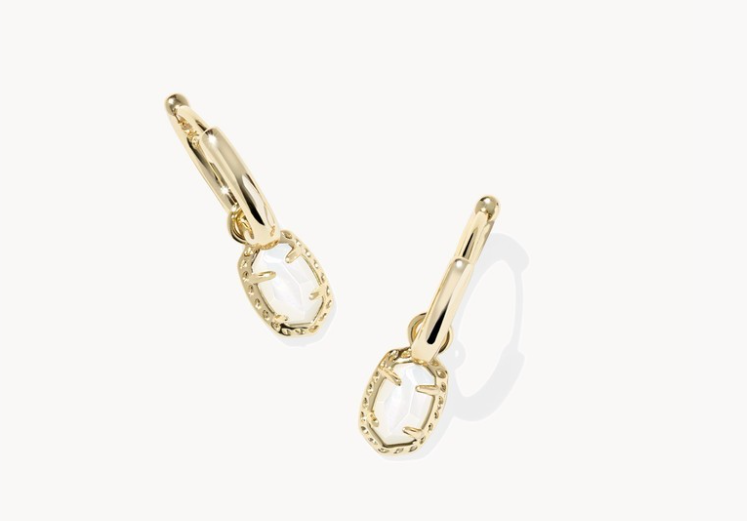Kendra Scott Emilie Huggie Earrings - Gold Ivory Mother Of Pearl