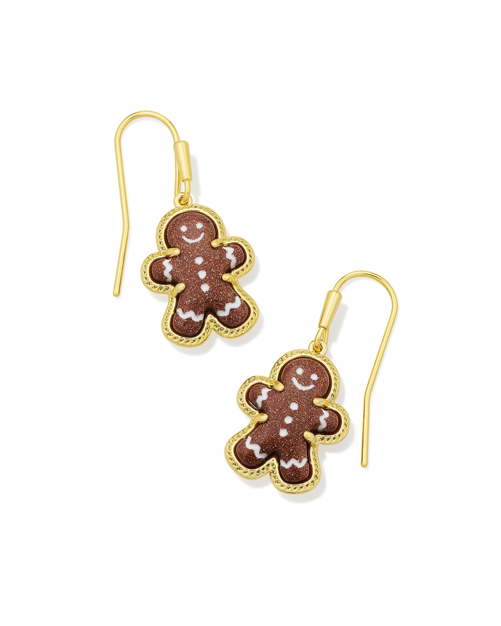 Kendra Scott Gingerbread Drop Earrings - Gold Brown Goldstone