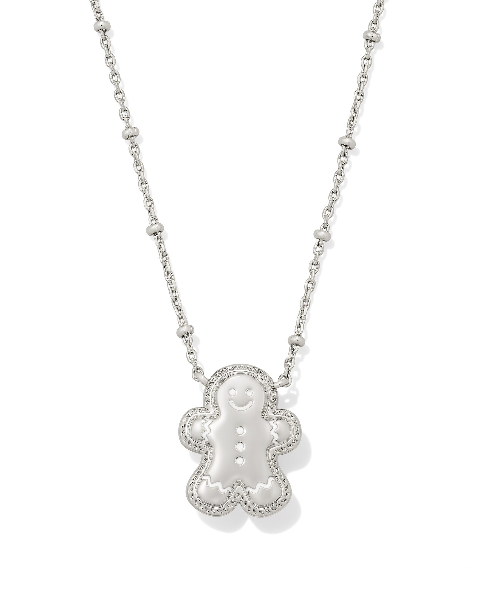 Kendra Scott Gingerbread Short Pendant Necklace - Silver Brown Goldstone