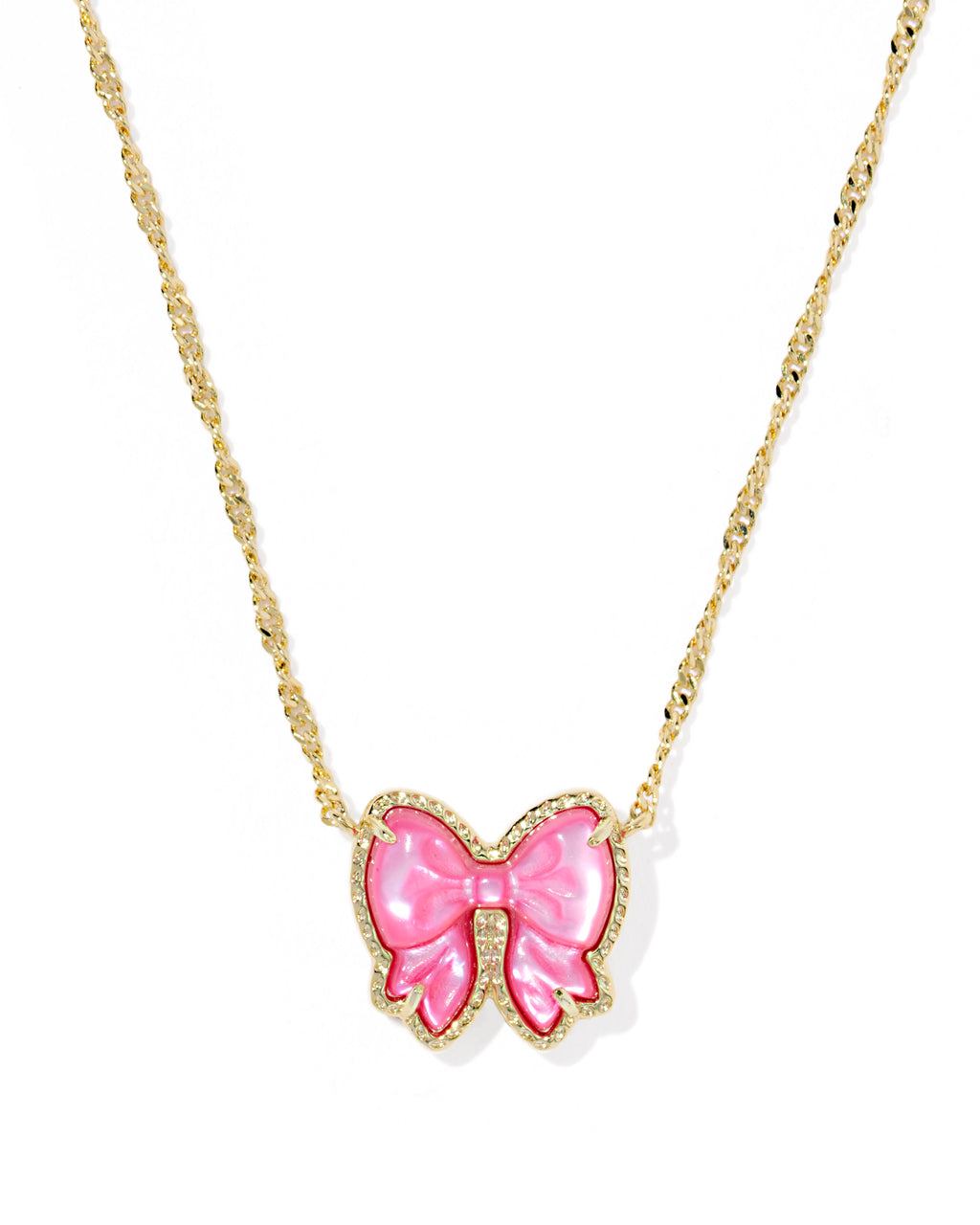 Kendra Scott Haley Bow Short Pendant Necklace - Gold Rose Violet Mother Of Pearl