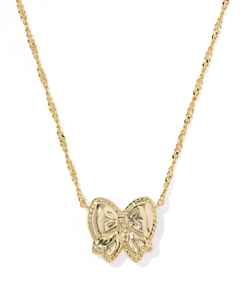 Kendra Scott Haley Bow Short Pendant Necklace - Gold Scarlet Red Mother Of Pearl