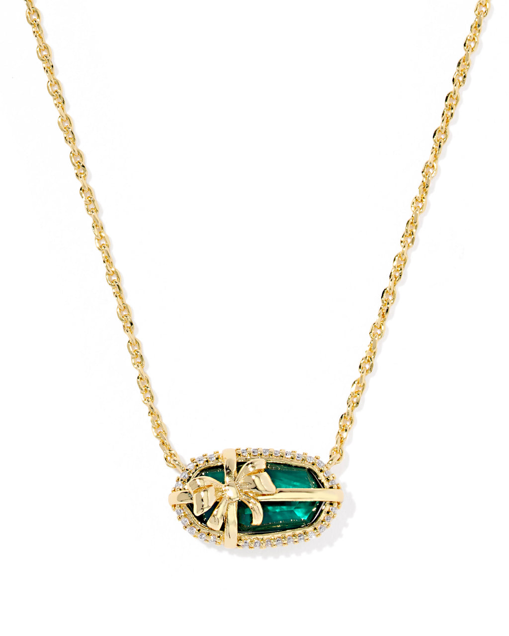 Kendra Scott Elisa Bow Short Pendant Necklace - Gold Pine Illusion