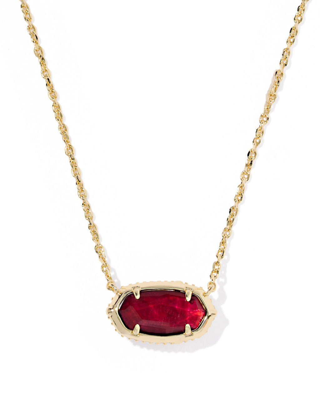 Kendra Scott Elisa Bow Short Pendant Necklace - Gold Dark Burgundy Illusion