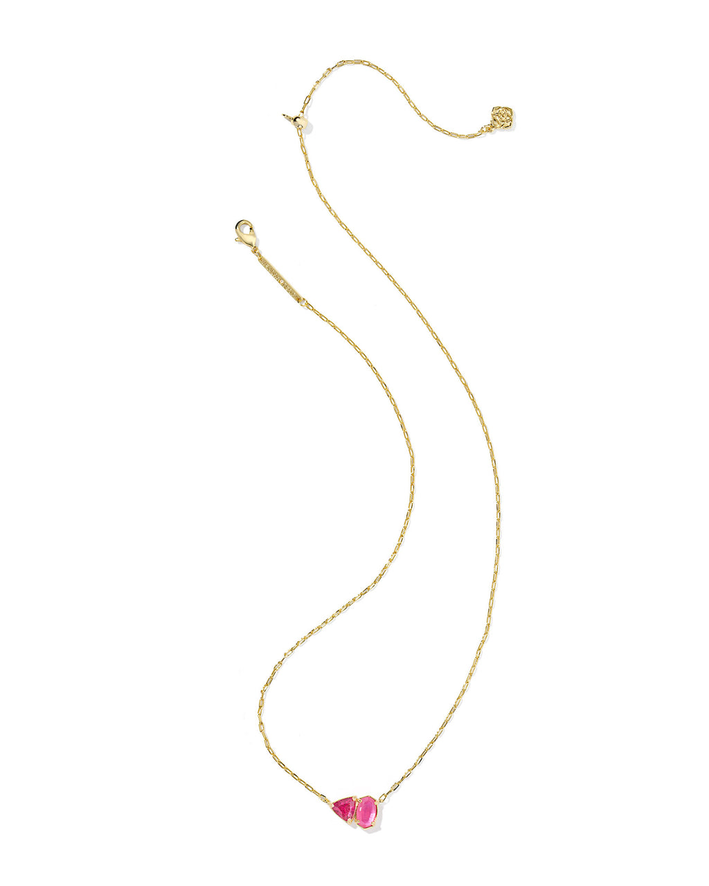 Kendra Scott Tatum Short Pendant Necklace - Gold Azalea Pink Mix