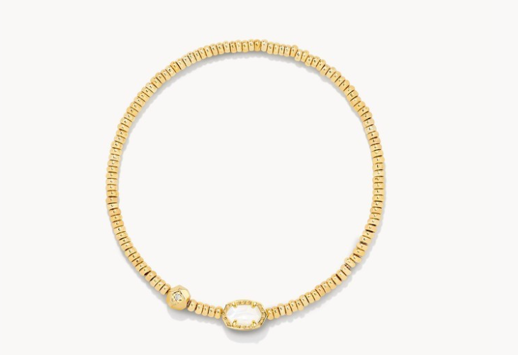 Kendra Scott Emilie Stretch Bracelet - Gold Ivory Mother Of Pearl
