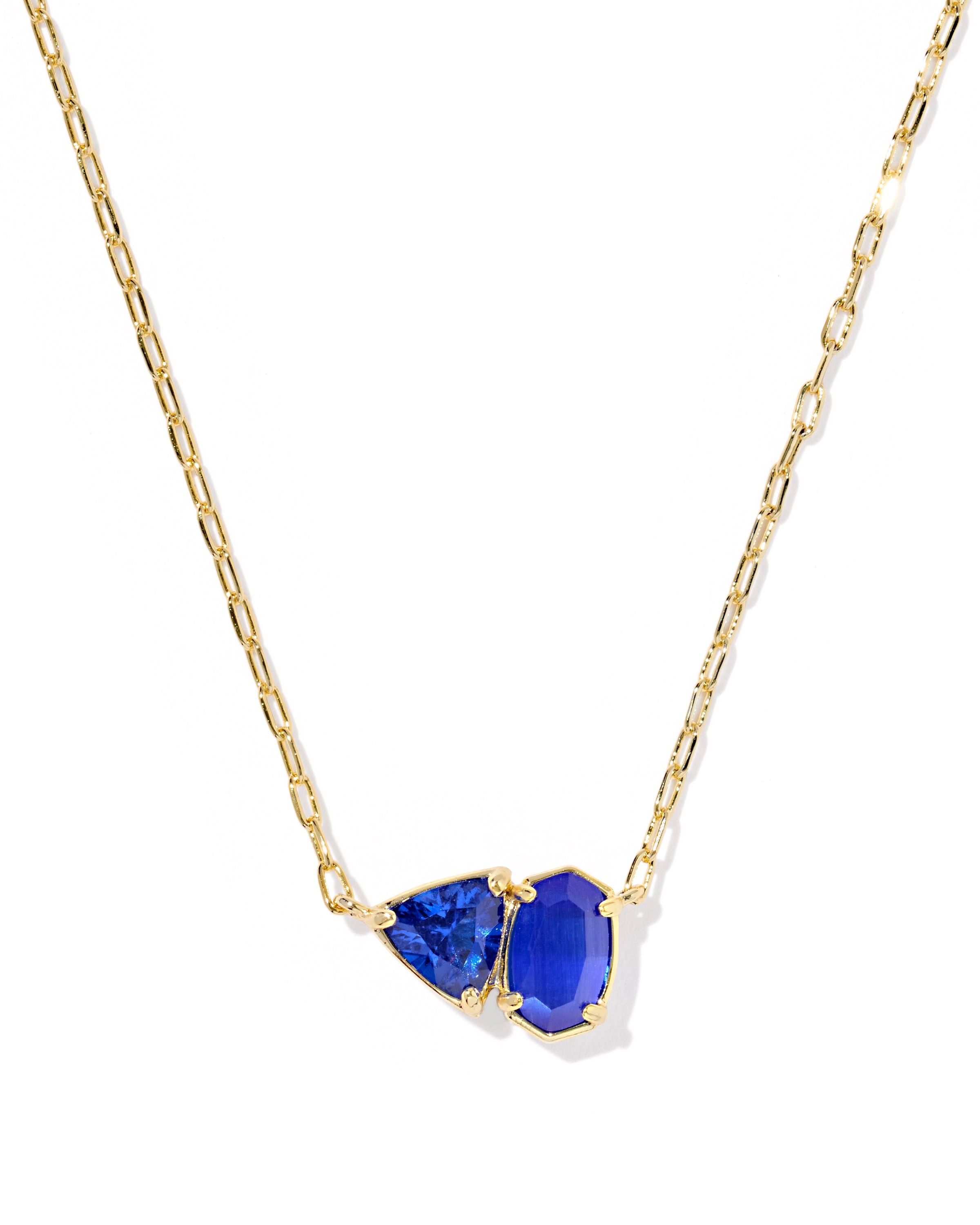 Kendra Scott Tatum Short Pendant Necklace - Gold Cobalt Mix