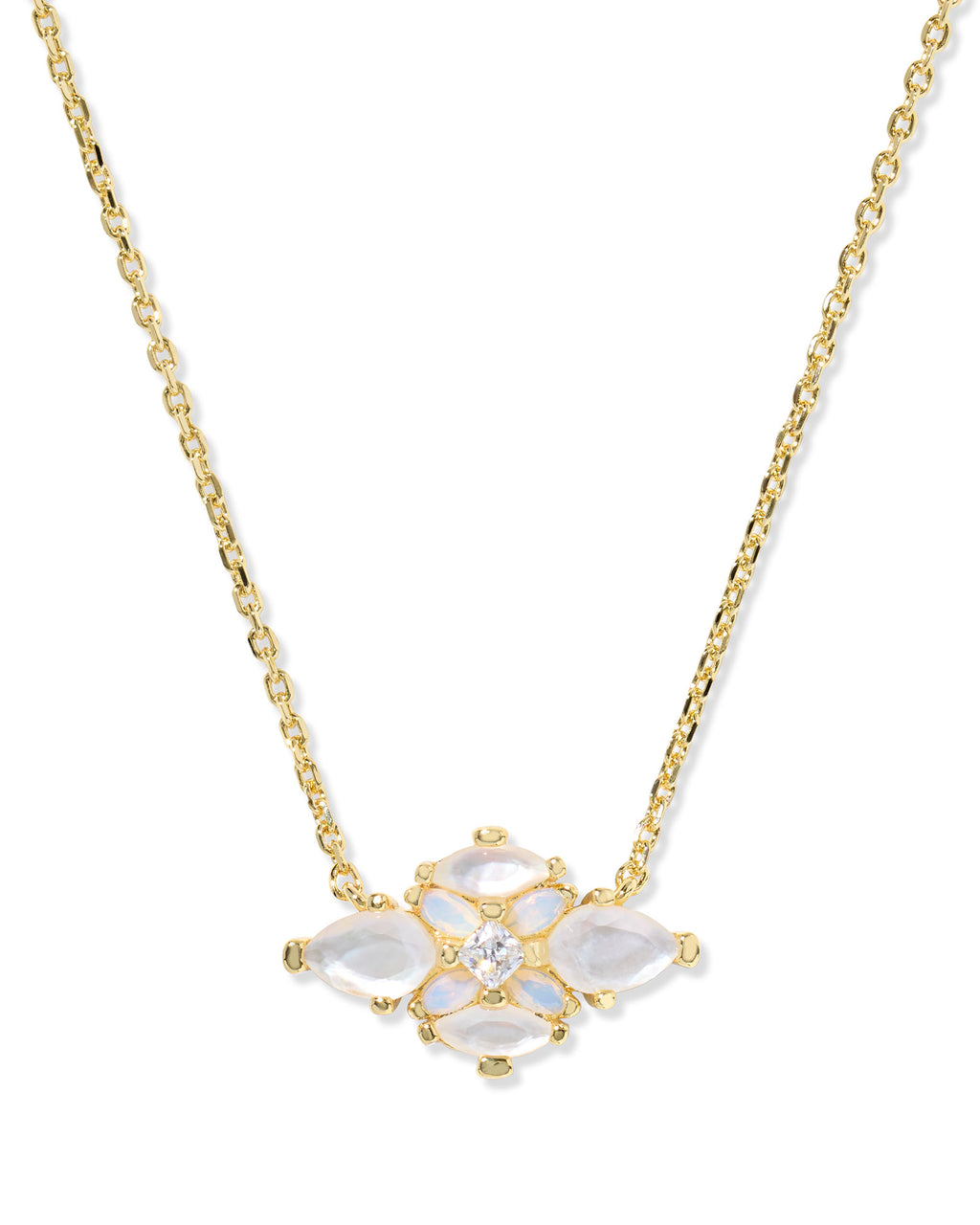 Kendra Scott Abbie Crystal Pendant Necklace - Gold Neutral Mix