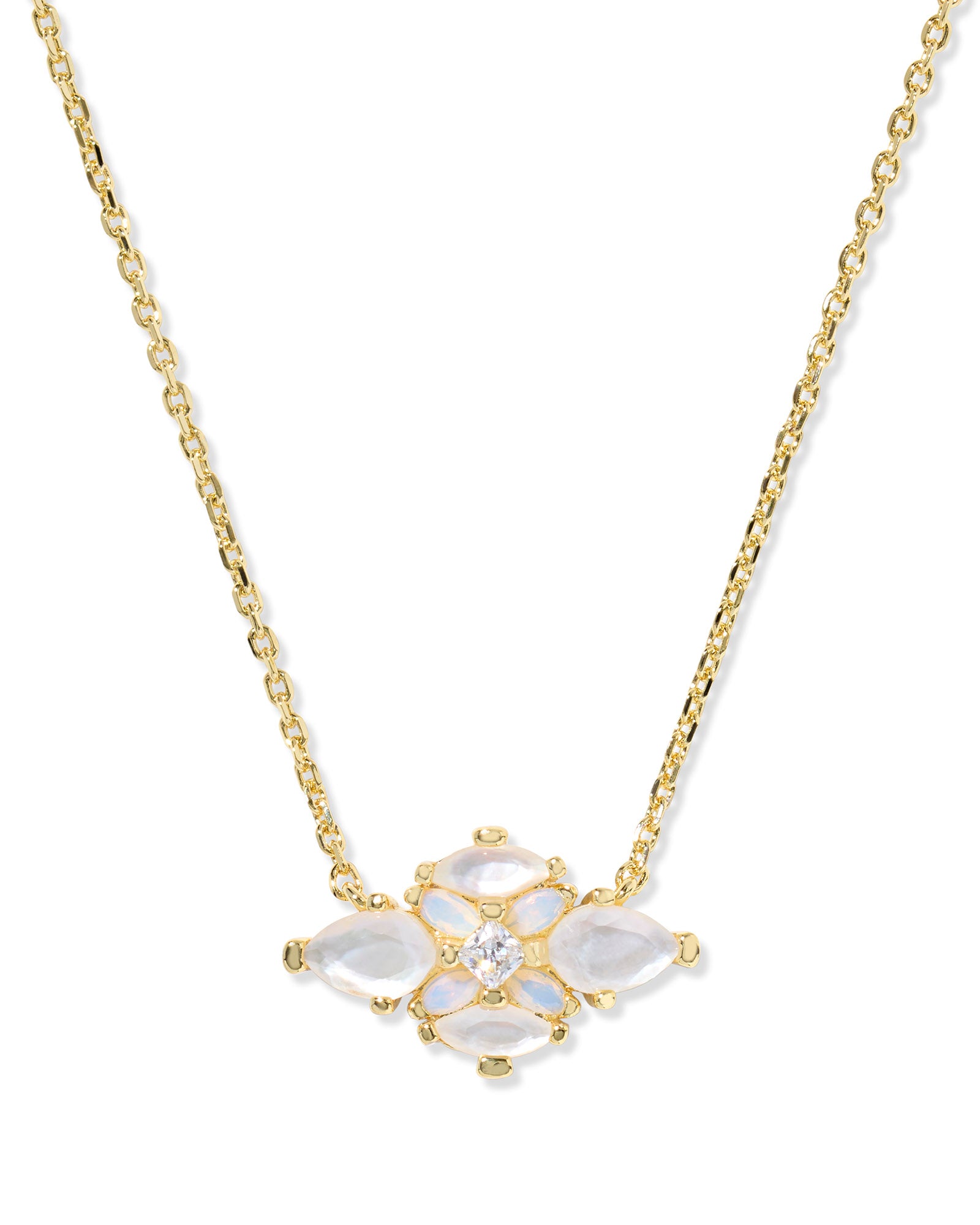 Kendra Scott Abbie Crystal Pendant Necklace - Gold Neutral Mix