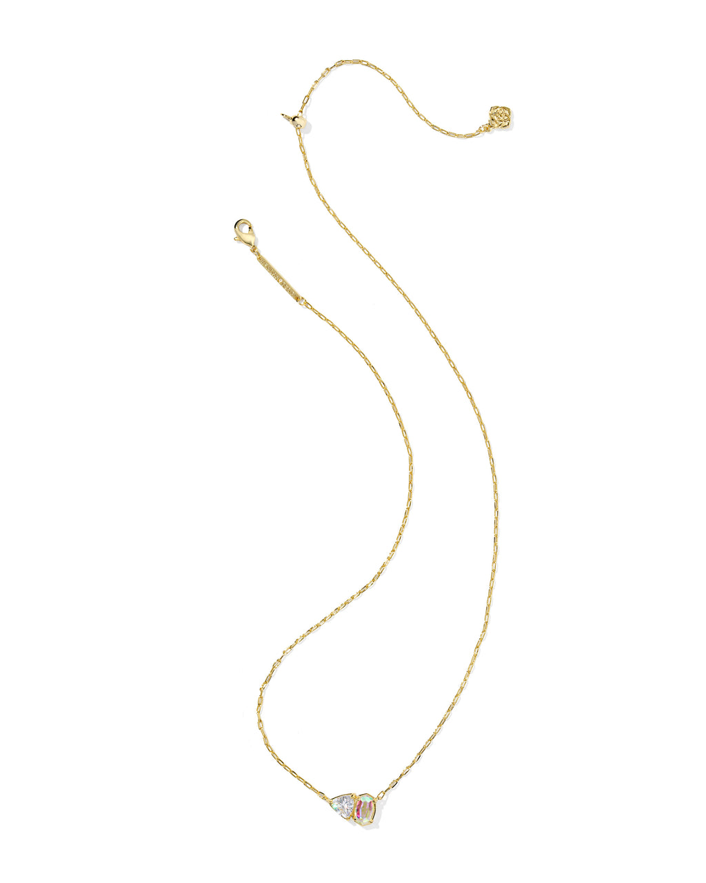 Kendra Scott Tatum Short Pendant Necklace - Gold White CZ Mix