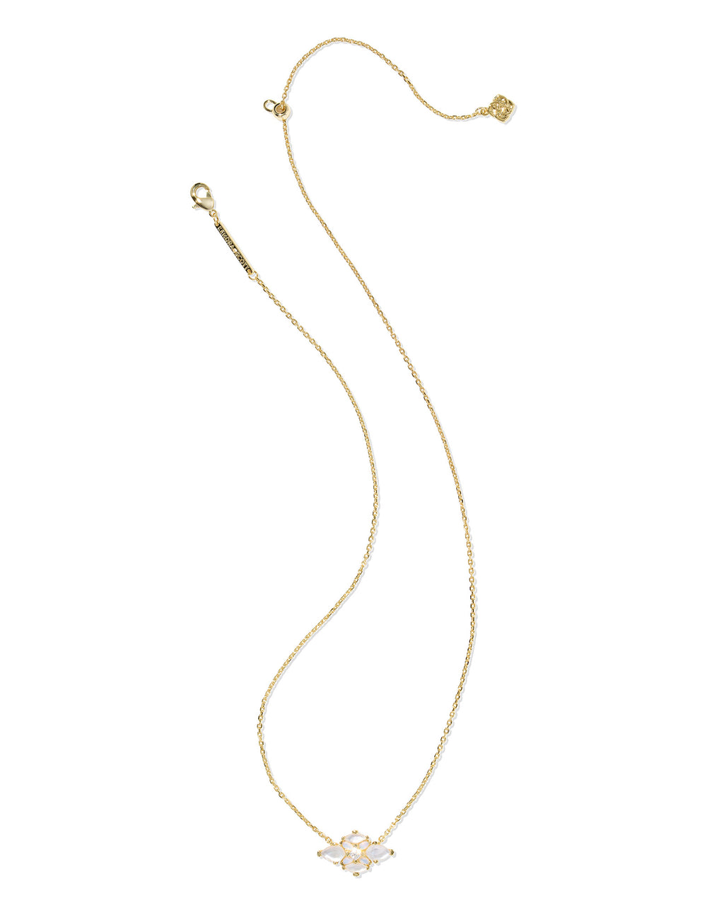 Kendra Scott Abbie Crystal Pendant Necklace - Gold Neutral Mix