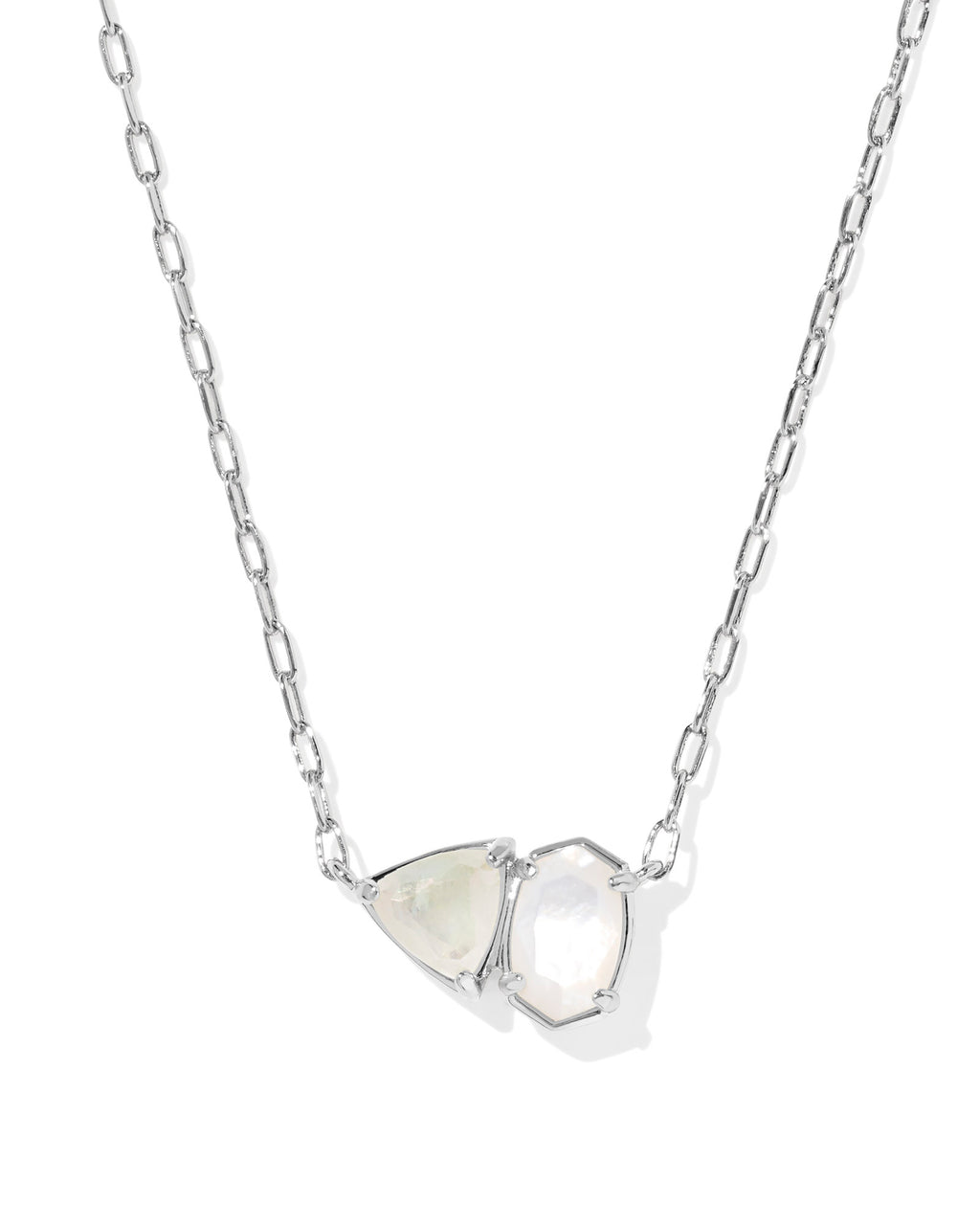 Kendra Scott Tatum Short Pendant Necklace - Silver Neutral Mix