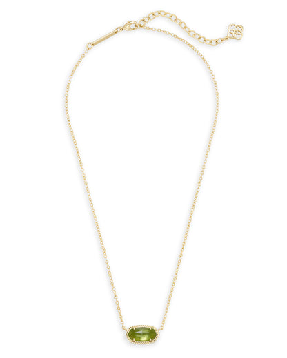 Kendra Scott Elisa Pendant Necklace - Gold Peridot Illusion