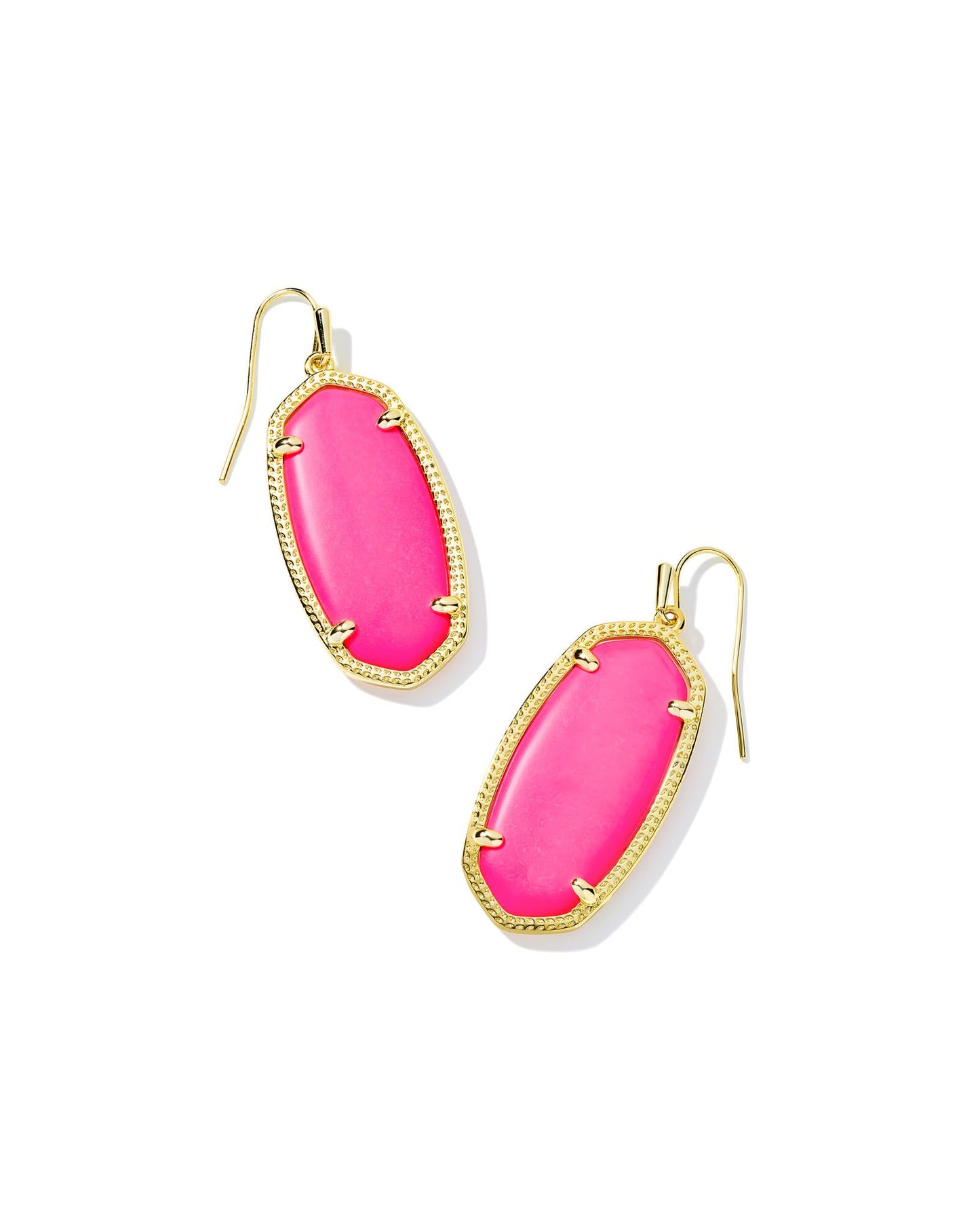 Kendra Scott Elle Drop Earrings - Gold Neon Pink Magnesite