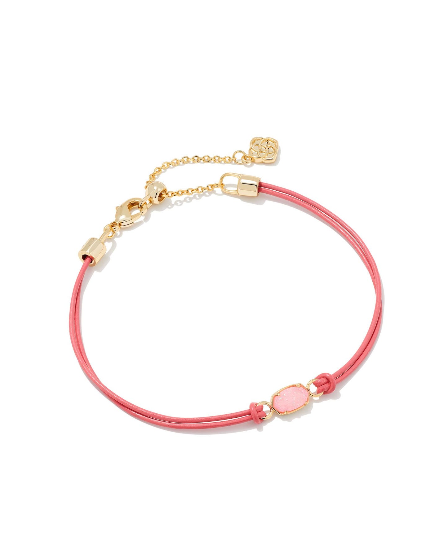 Kendra Scott Emilie Corded Bracelet - Gold Light Pink Drusy