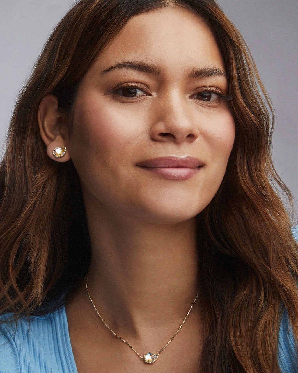 Kendra Scott Tessa Stud Earrings - Gold Dichroic Glass