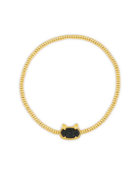 Kendra Scott Grayson Cat Stretch Bracelet - Gold Black Drusy