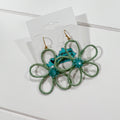 Mint Fun Flower Earrings