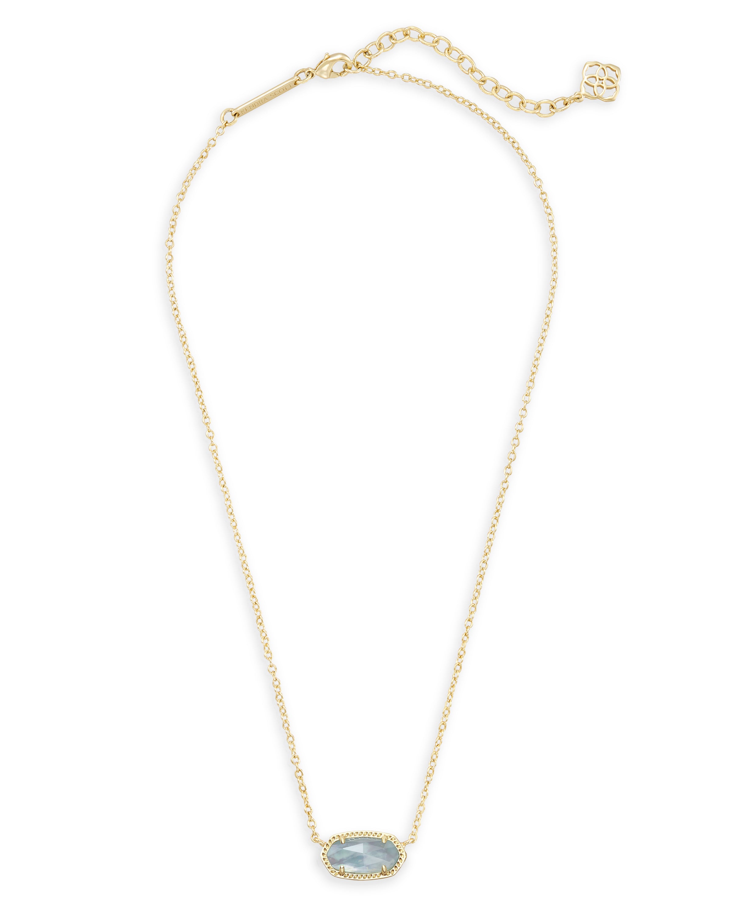 Kendra Scott Elisa Pendant Necklace Gold Light Blue Illusion