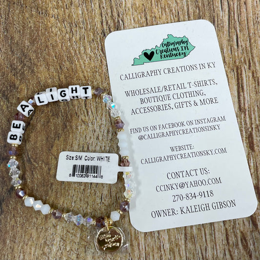 Be A Light / Alpine Little Words Project Beaded Bracelet