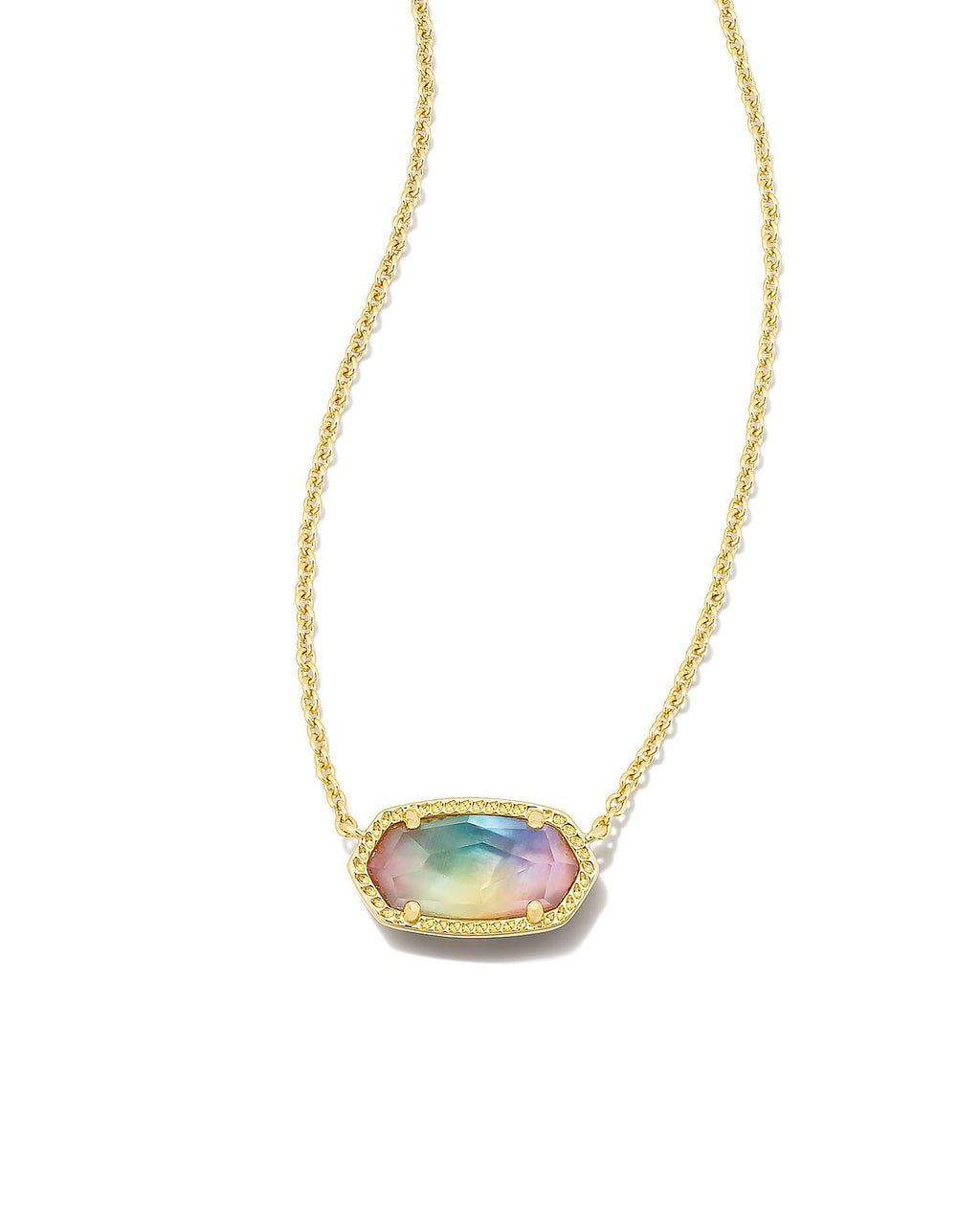 Kendra Scott Elisa Pendant Necklace - Gold Yellow Watercolor Illusion
