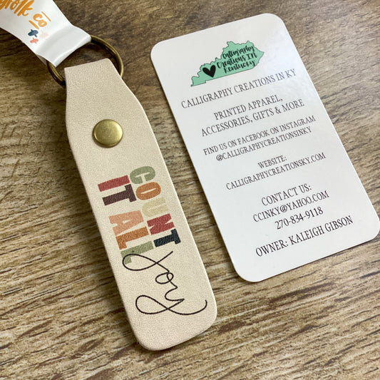 Count It All Joy Leather Keychain FINAL SALE