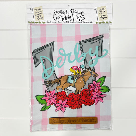 Aqua Derby Garden Flag