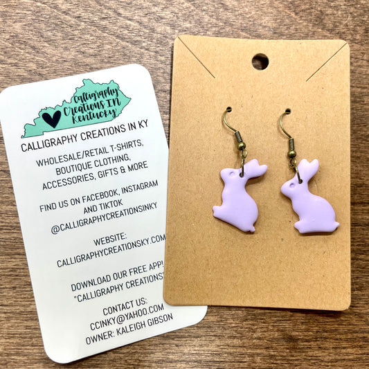 Purple Bunny Earrings