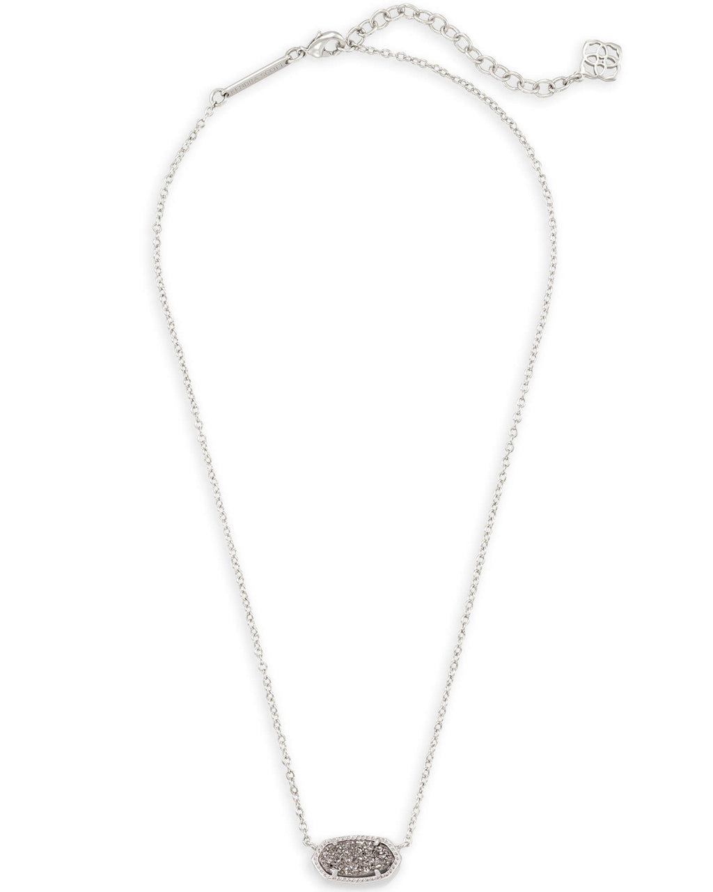 Kendra Scott Elisa Pendant Necklace - Rhodium Platinum Drusy