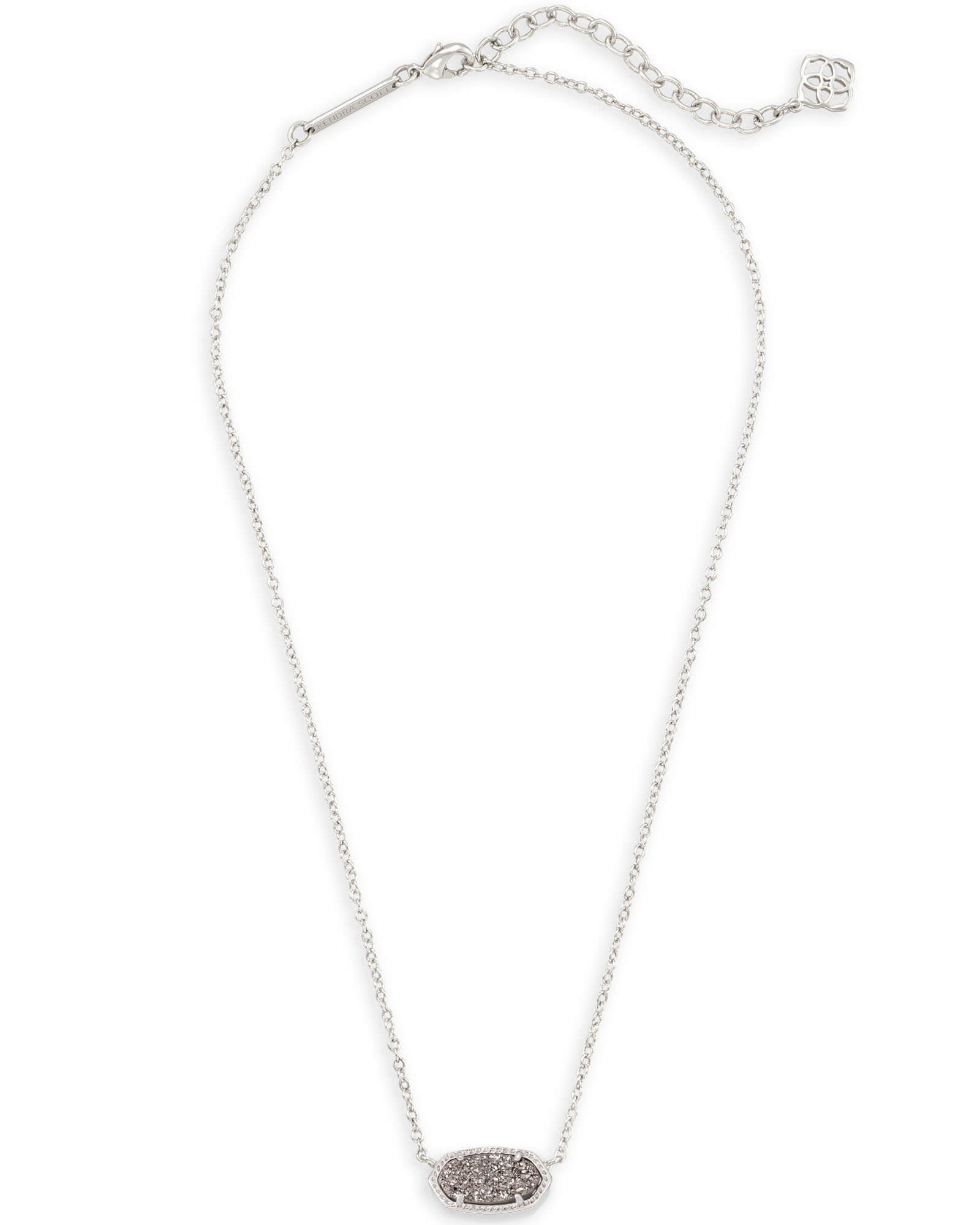 Kendra Scott Elisa Pendant Necklace - Rhodium Platinum Drusy