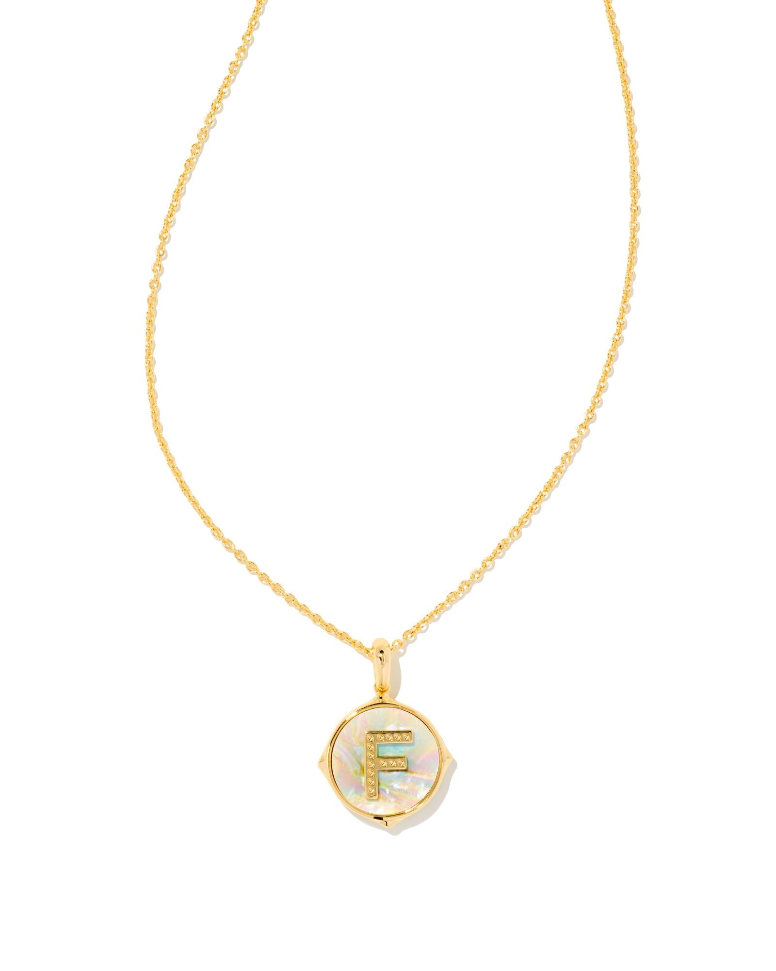 Kendra Scott Letter F Disc Pendant Necklace