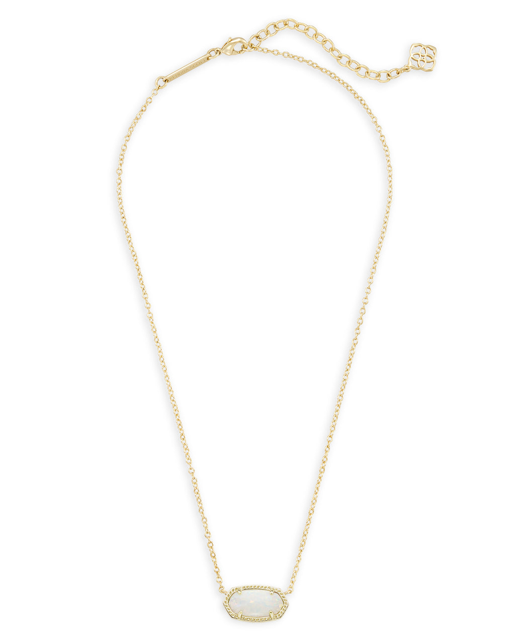 Kendra Scott Elisa Pendant Necklace - Gold White Opal