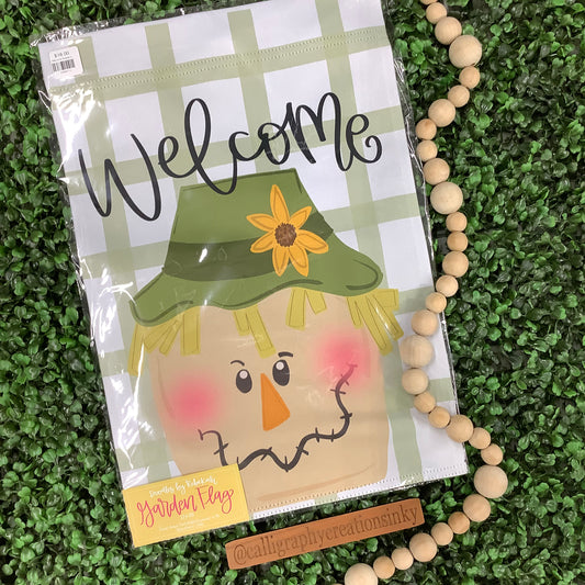 Welcome Scarecrow Garden Flag